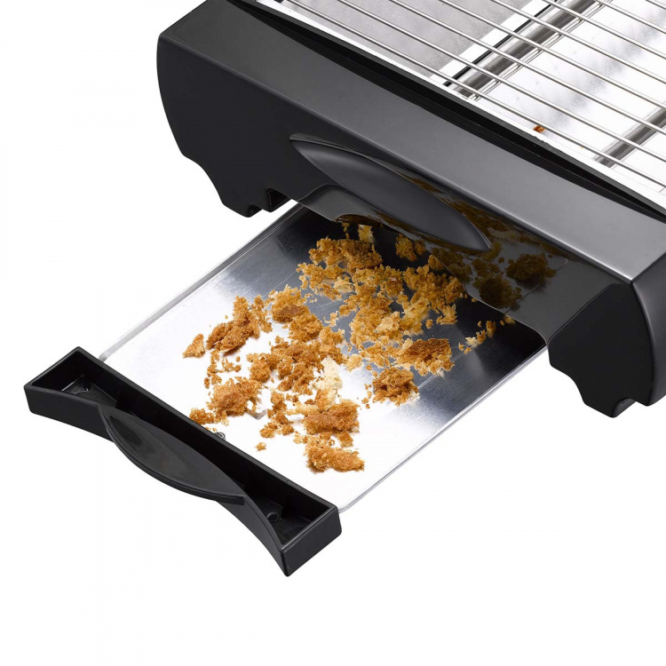 MELISSA Plat broodrooster | 600W | Timer | Verwijderbare kruimellade | Automatische uitschakeling | Zwart