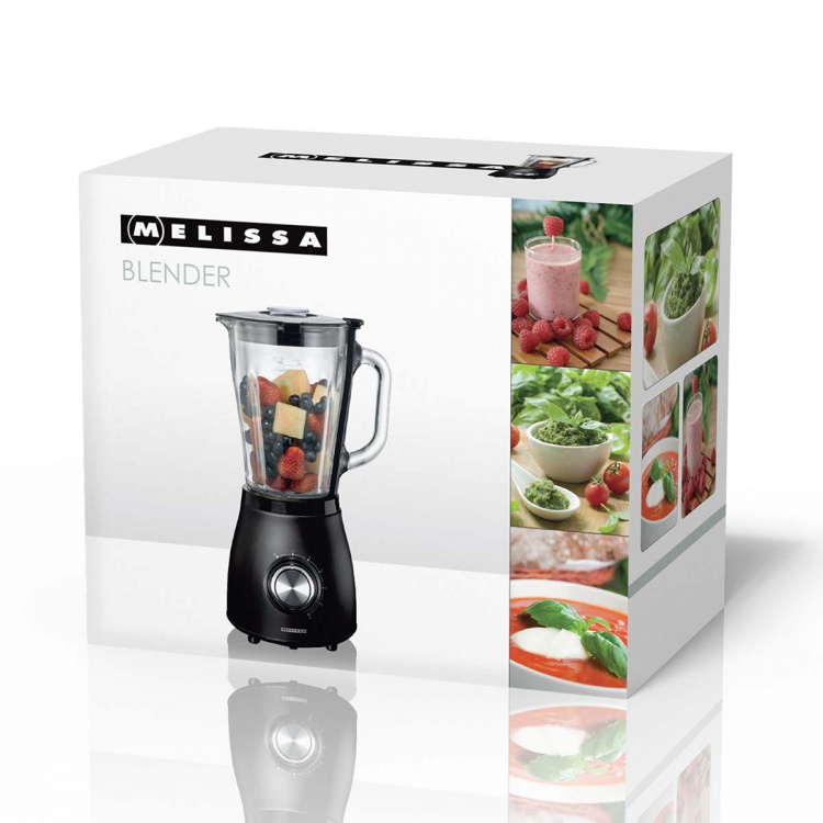 MELISSA Blender 1,5L glazen kan verstuiver 500W matzwart