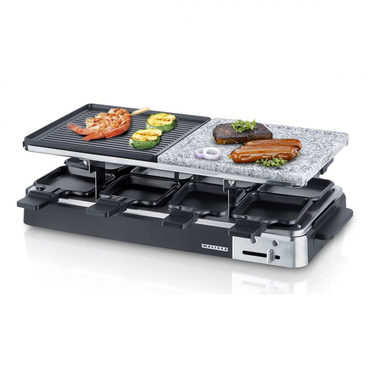 MELISSA 8-persoons Raclette grill/steentop zwart