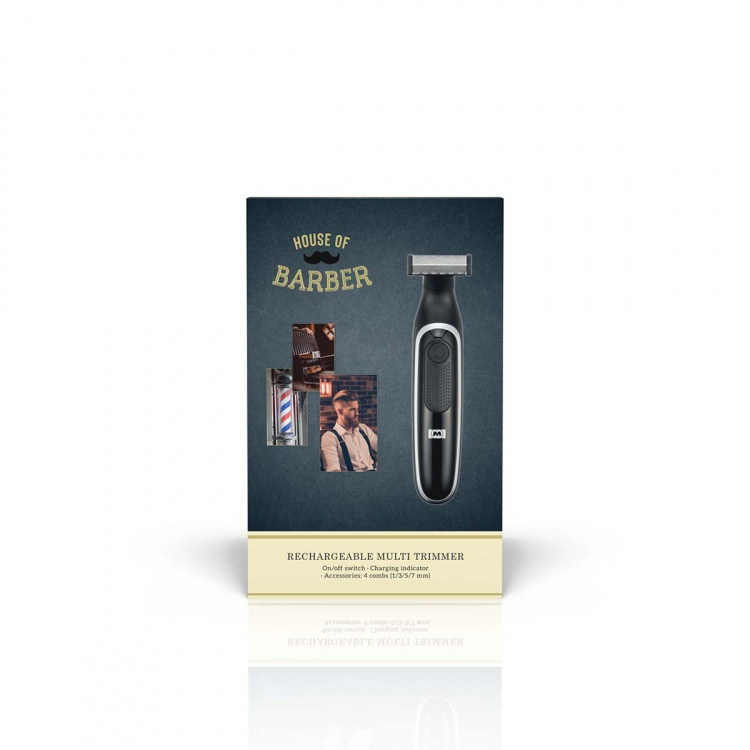 MELISSA Oplaadbare baard- en bodytrimmer met ultradun scheermes, inclusief 4 afstandskammen Zwart