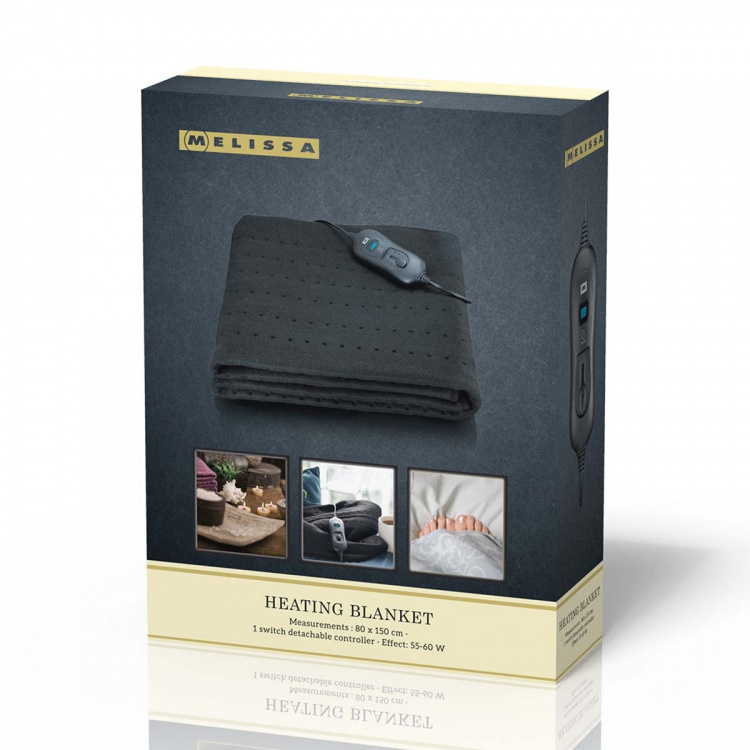 MELISSA Verwarmingsdeken 80x150cm 55-60W Zwart
