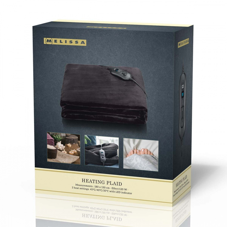 MELISSA Plaid verwarming 180x130cm 120W Zwart