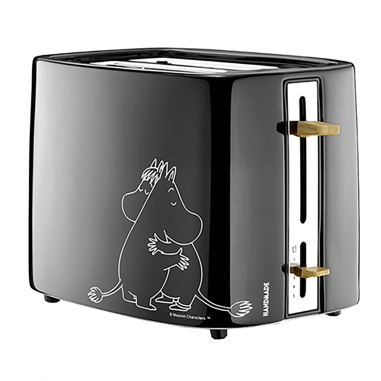 Moomin Keramische broodrooster 2 sneetjes zwart 875W Moomin Keramische broodrooster 2 sneetjes zwart 875W