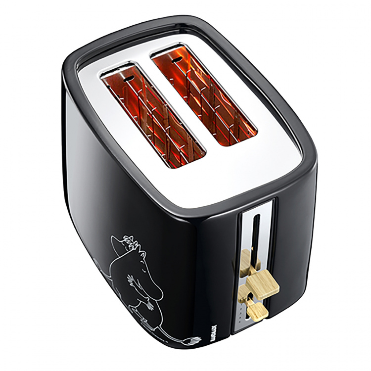 Moomin Keramische broodrooster 2 sneetjes zwart 875W Moomin Keramische broodrooster 2 sneetjes zwart 875W