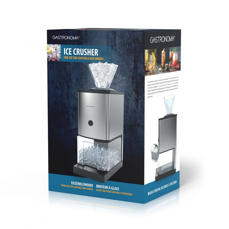Gastronoma Ijscrusher | 80W | 1 kg/min | 3L Opvangbak | Roestvrij staal / Zwart