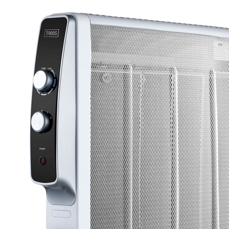 Trebs Mobiele micathermische elektrische kachel op wielen 2000W Wit