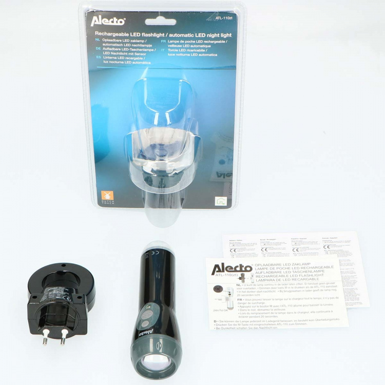 Alecto Oplaadbare LED-zaklamp Zwart Alecto Oplaadbare LED-zaklamp Zwart