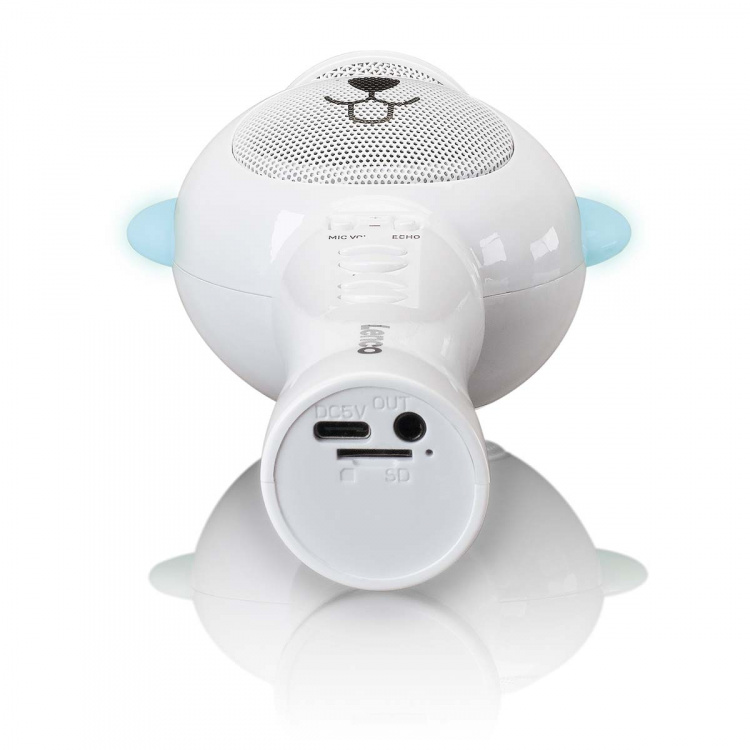 Lenco Karaokemicrofoon met Bluetooth® SD-sleuf verlichting AUX Out Wit Lenco Karaokemicrofoon met Bluetooth® SD-sleuf verlichting AUX Out Wit