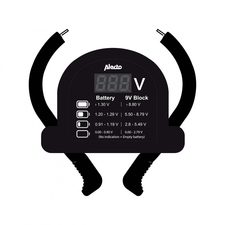 Alecto Batterijtester voor AA-AAA-C-D-9V (PP3)-knoopcel