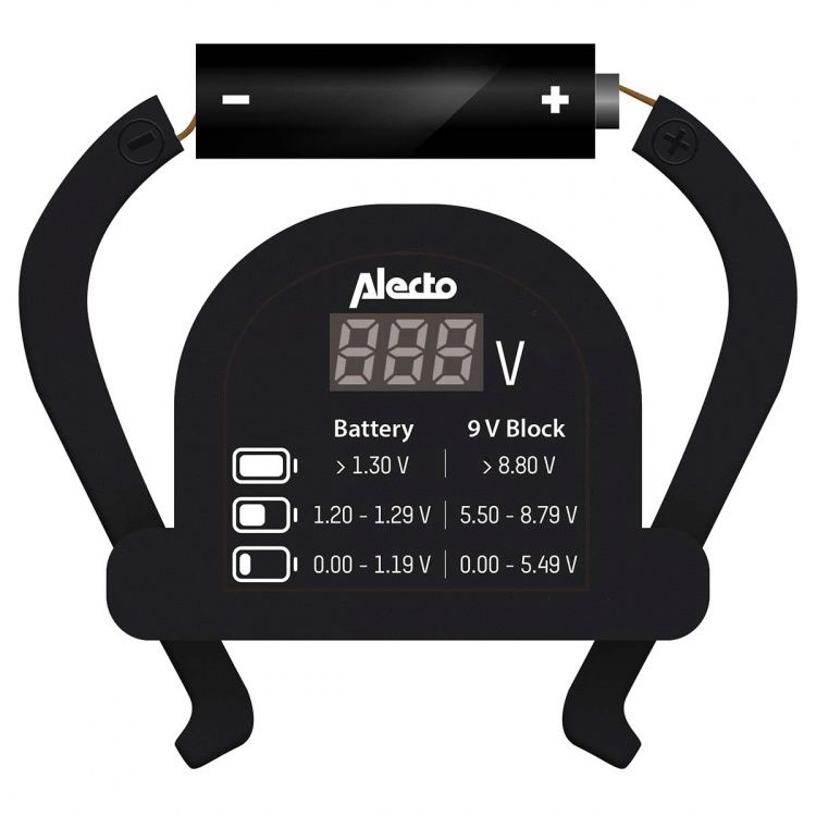 Alecto Batterijtester voor AA-AAA-C-D-9V (PP3)-knoopcel