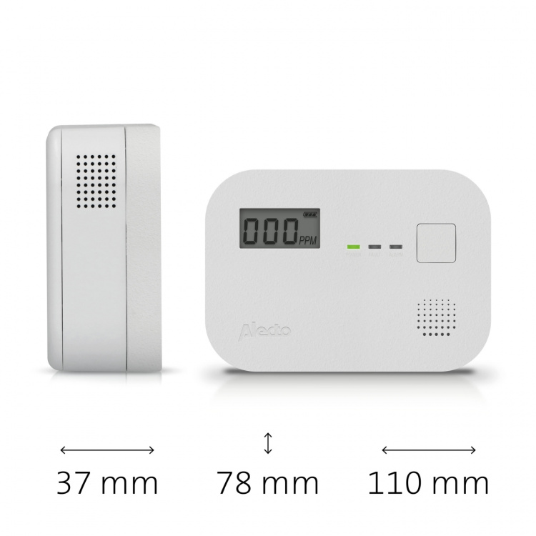Alecto Koolmonoxide alarm met 10 jaar sensorlooptijd en display