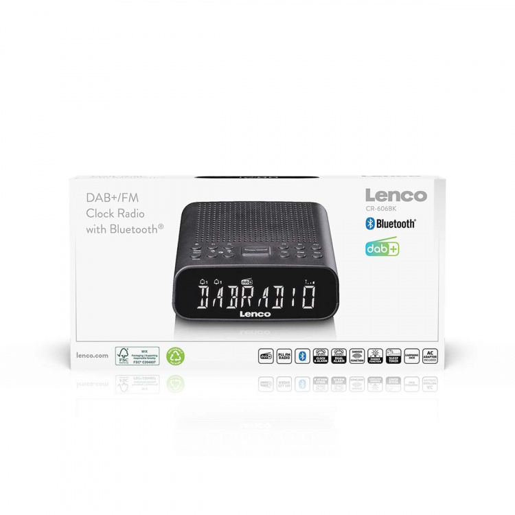 Lenco Wekkerradio met DAB+/FM, Bluetooth® en groot dimbaar LCD-display Lenco Wekkerradio met DAB+/FM, Bluetooth® en groot dimbaar LCD-display