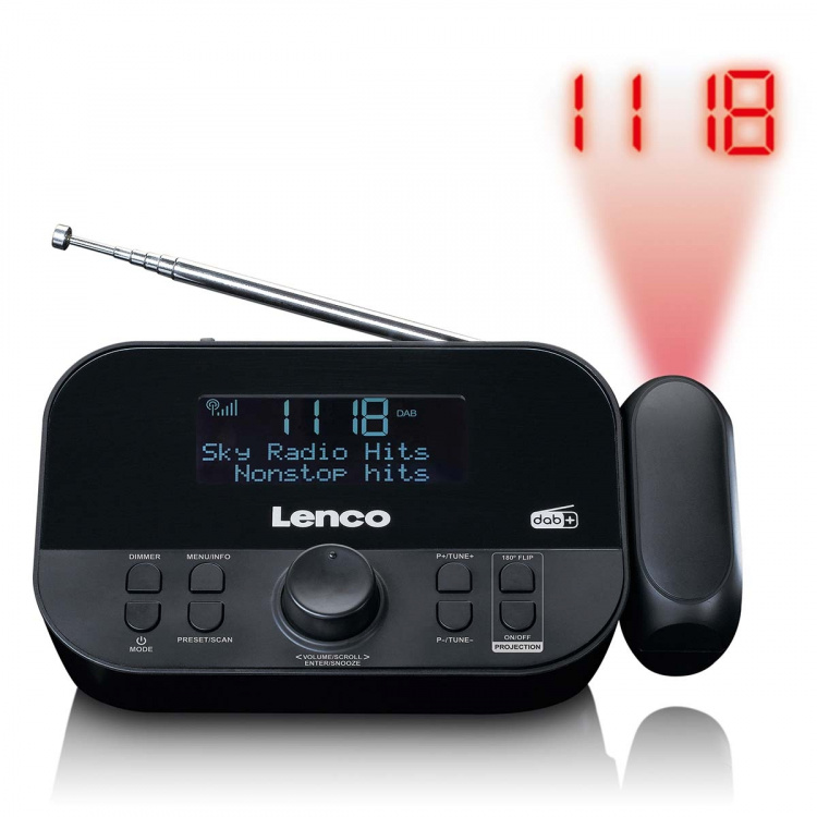 Lenco DAB+, FM-klokradio met projectie Lenco DAB+, FM-klokradio met projectie