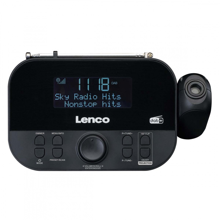 Lenco DAB+, FM-klokradio met projectie Lenco DAB+, FM-klokradio met projectie