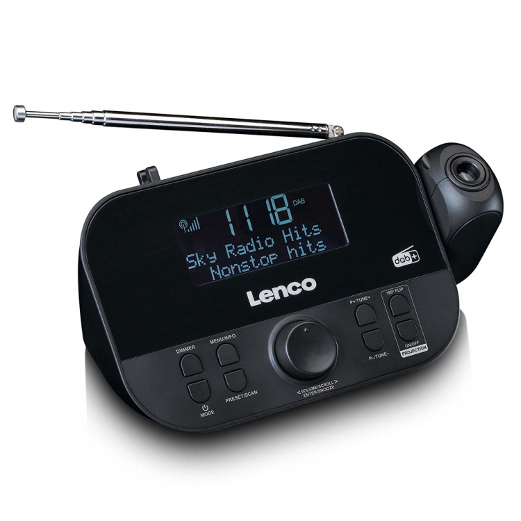Lenco DAB+, FM-klokradio met projectie Lenco DAB+, FM-klokradio met projectie