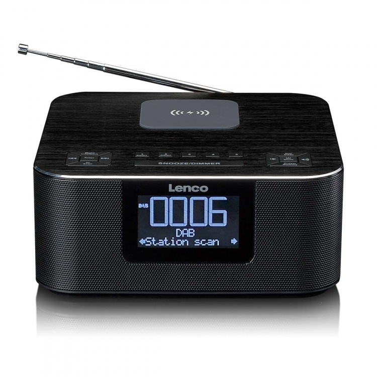 Lenco Stereo wekkerradio met DAB+ FM Bluetooth® draadloos opladen Lenco Stereo wekkerradio met DAB+ FM Bluetooth® draadloos opladen