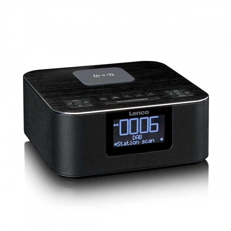 Lenco Stereo wekkerradio met DAB+ FM Bluetooth® draadloos opladen Lenco Stereo wekkerradio met DAB+ FM Bluetooth® draadloos opladen