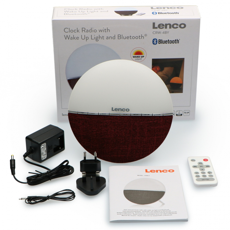 Lenco FM Wekkerradio - Weklicht met Bluetooth® Rood