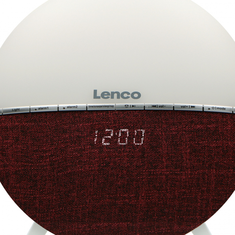Lenco FM Wekkerradio - Weklicht met Bluetooth® Rood