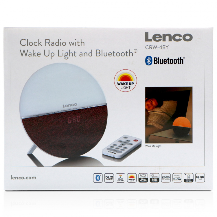 Lenco FM Wekkerradio - Weklicht met Bluetooth® Rood