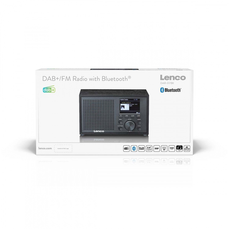 Lenco Mono DAB+ FM-radio met Bluetooth® Zwart