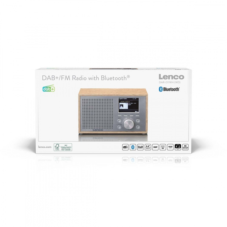Lenco Mono DAB+ FM-radio met Bluetooth® Wood