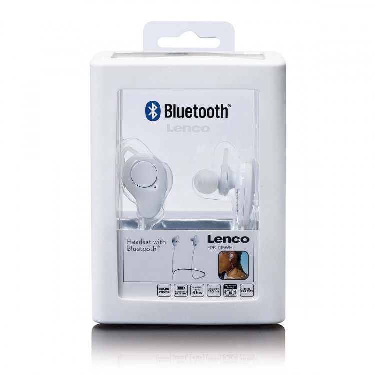 Lenco Draadloze in-ear-headset Wit