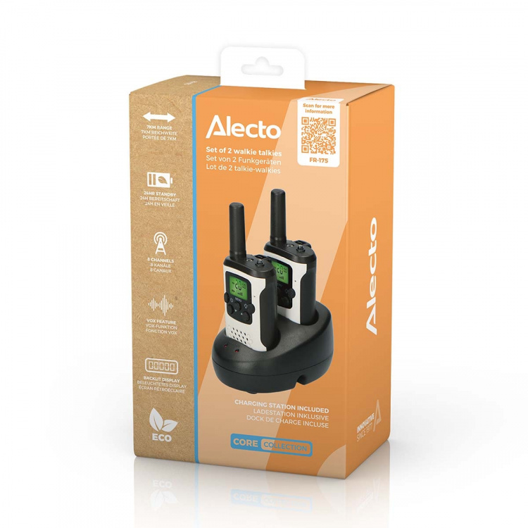 Alecto Set van 2 portofoons 7 km Wit / Zwart