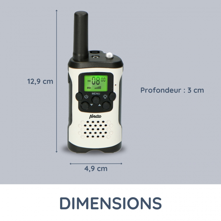 Alecto Set van 2 portofoons 7 km Wit / Zwart