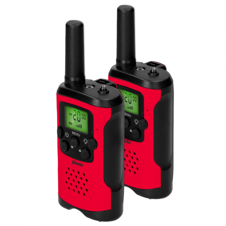 Alecto Set van 2 walkie talkies met bereik tot 7 kilometer Rood / Zwart Alecto Set van 2 walkie talkies met bereik tot 7 kilometer Rood / Zwart