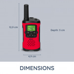 Alecto Set van 2 walkie talkies met bereik tot 7 kilometer Rood / Zwart Alecto Set van 2 walkie talkies met bereik tot 7 kilometer Rood / Zwart