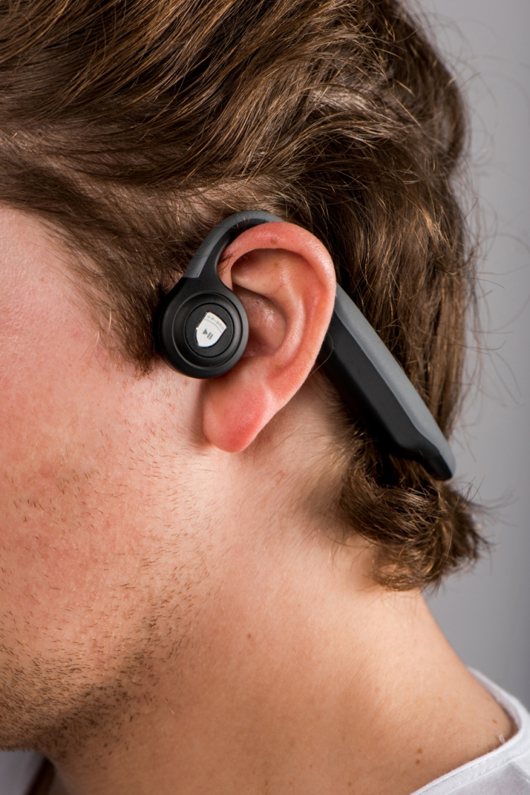 Lenco Botgeleiding Bluetooth® hoofdtelefoon Zwart