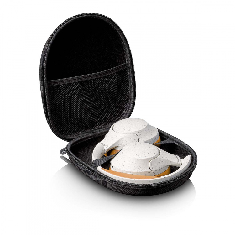 Lenco Draadloze Bluetooth® hoofdtelefoon met actieve ruisonderdrukking en ingebouwde microfoons Grijs / Wit Lenco Draadloze Bluetooth® hoofdtelefoon met actieve ruisonderdrukking en ingebouwde microfoons Grijs / Wit