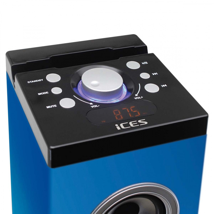 ICES Speakertower met Bluetooth®, PLL FM-radio, USB- en SD-speler
