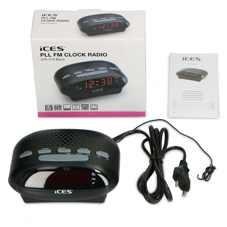 ICES Wekkerradio Zwart ICES Wekkerradio Zwart