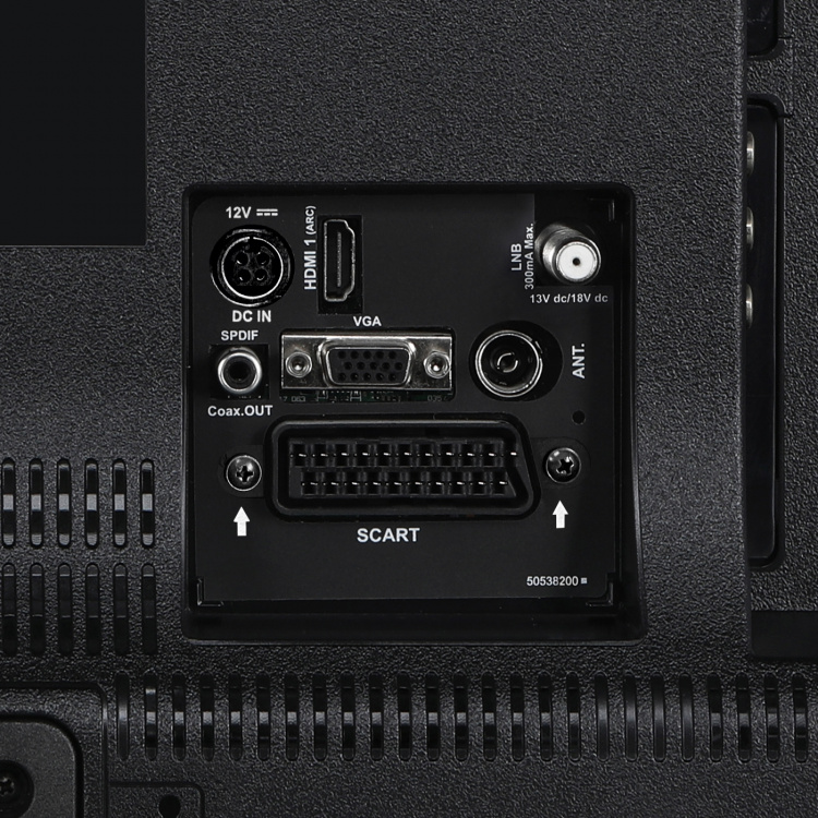 Lenco 24 inch HD LED TV met DVB-T2 DVB-C DVB-S2 12V Zwart