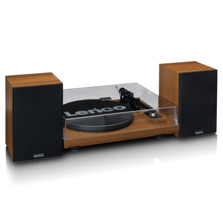 Lenco Platenspeler met ingebouwde versterker en Bluetooth® plus 2 externe luidsprekers Wood