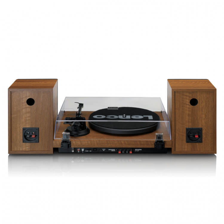 Lenco Platenspeler met ingebouwde versterker en Bluetooth® plus 2 externe luidsprekers Wood