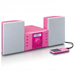 Lenco Micro set met CD FM radio AUX-IN stickers Roze Lenco Micro set met CD FM radio AUX-IN stickers Roze