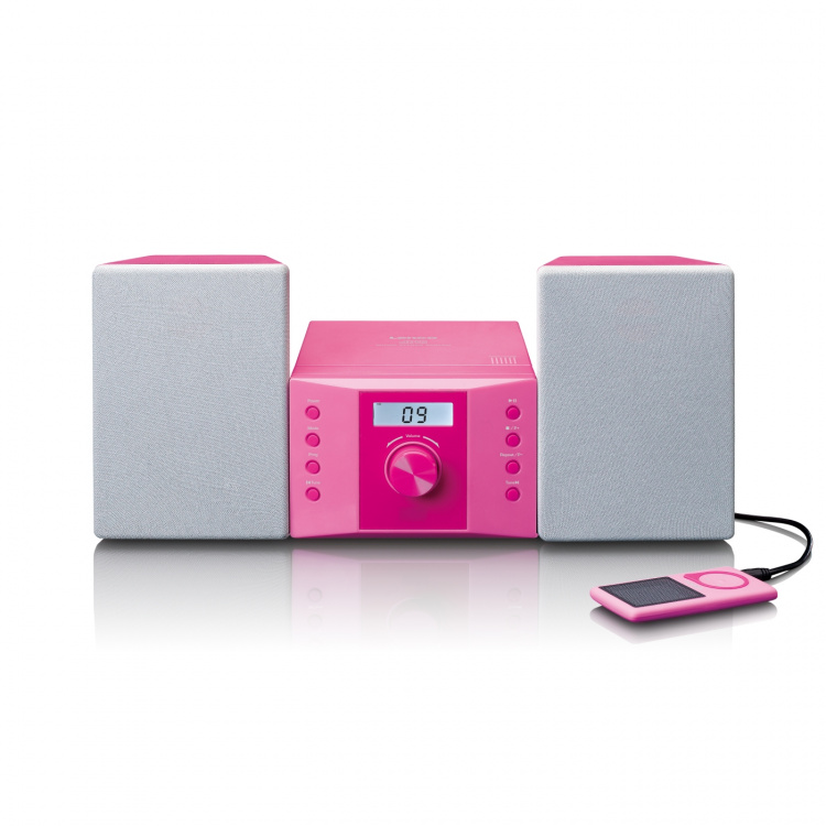 Lenco Micro set met CD FM radio AUX-IN stickers Roze Lenco Micro set met CD FM radio AUX-IN stickers Roze