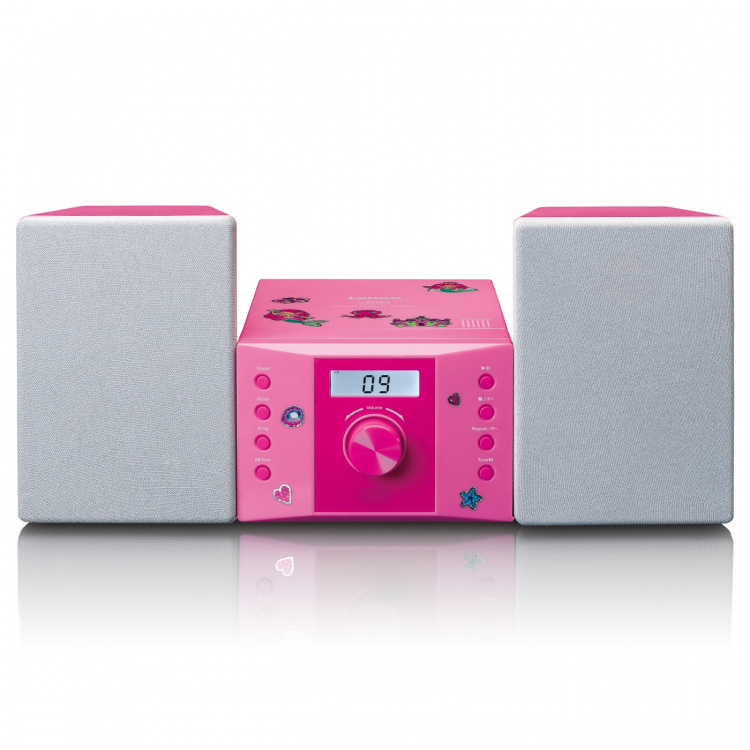 Lenco Micro set met CD FM radio AUX-IN stickers Roze Lenco Micro set met CD FM radio AUX-IN stickers Roze
