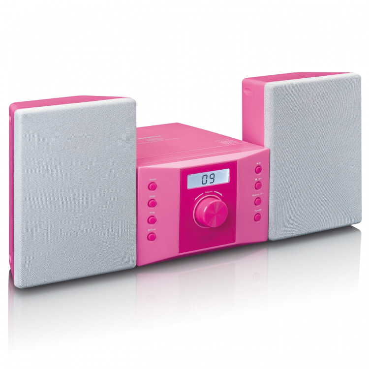 Lenco Micro set met CD FM radio AUX-IN stickers Roze Lenco Micro set met CD FM radio AUX-IN stickers Roze