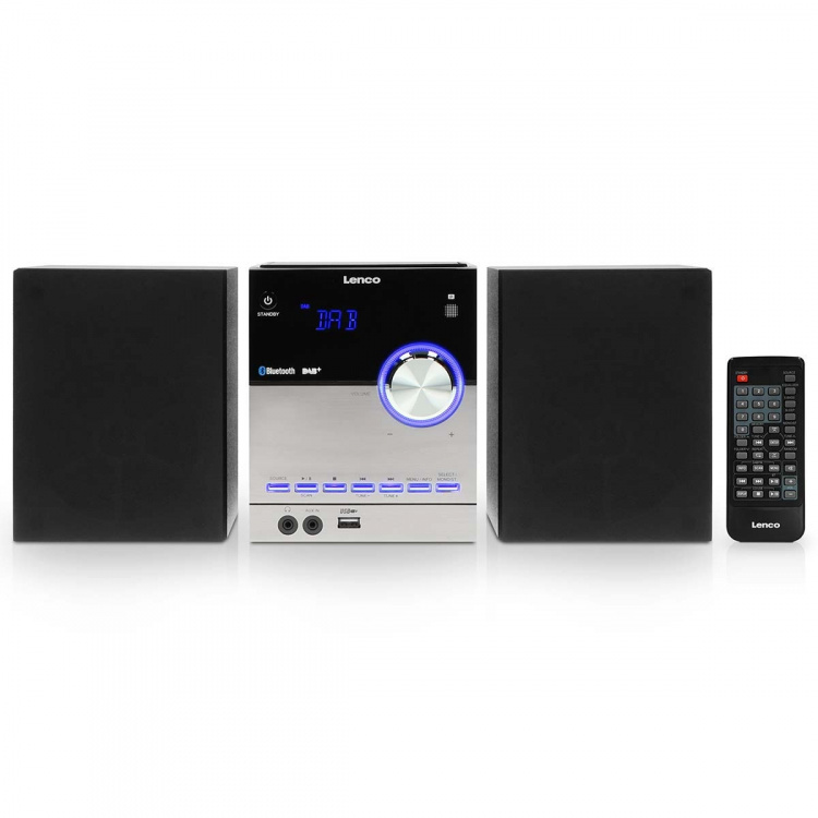Lenco Micro set met DAB+/FM/CD/Bluetooth® & USB-speler - Zwart Lenco Micro set met DAB+/FM/CD/Bluetooth® & USB-speler - Zwart