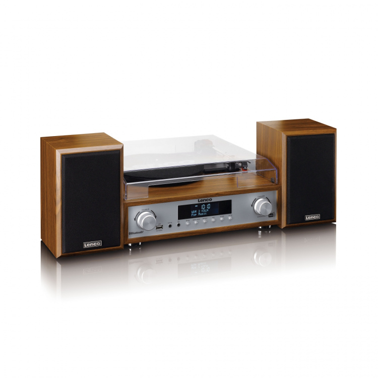 Lenco Hifi-stereosysteem met platenspeler, DAB+/FM-radio en Bluetooth® Wood