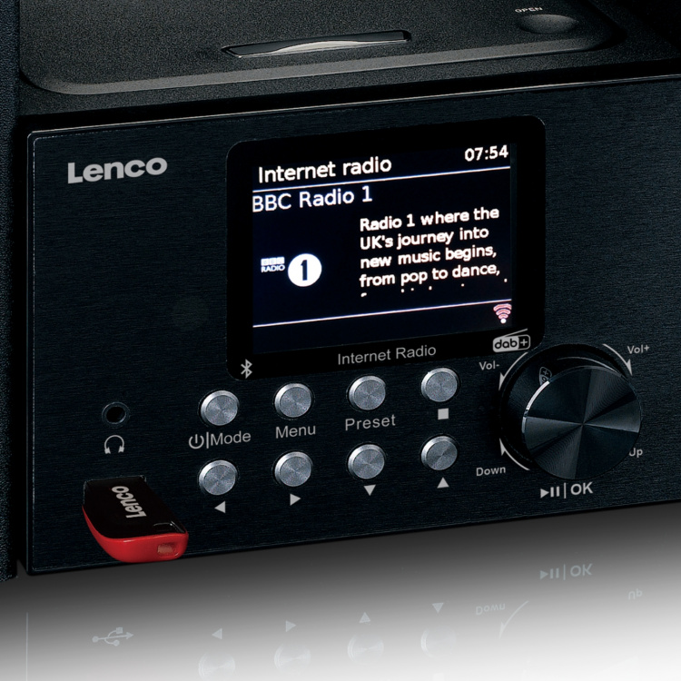 Lenco Micro set met internet/ DAB+ radio Bluetooth® CD MP3 Zwart Lenco Micro set met internet/ DAB+ radio Bluetooth® CD MP3 Zwart