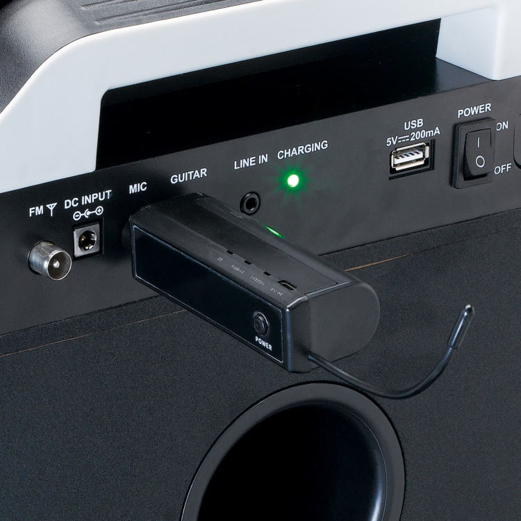 Lenco Draadloze microfoon met 6,3 mm batterijgevoede ontvanger Lenco Draadloze microfoon met 6,3 mm batterijgevoede ontvanger