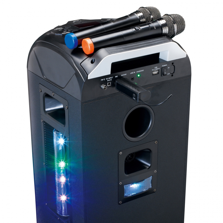 Lenco Set van 2 draadloze microfoons met draagbare ontvanger op batterijen Lenco Set van 2 draadloze microfoons met draagbare ontvanger op batterijen