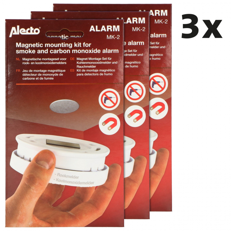 Alecto Magnetische montagekit voor rook- en CO-melders 3 stuks