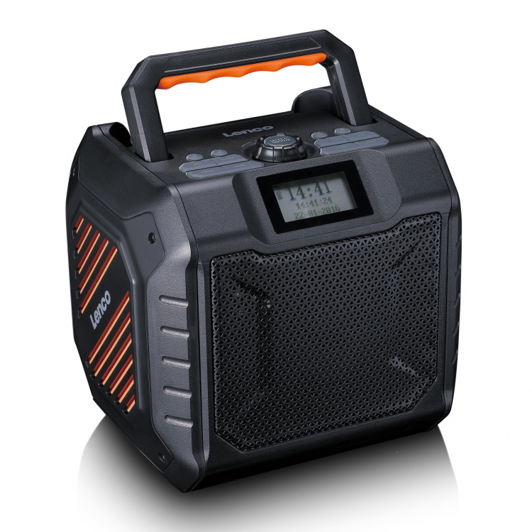 Lenco Krachtige draagbare outdoor DAB+/FM-radio met Bluetooth® IPX5 waterbestendig Grijs Lenco Krachtige draagbare outdoor DAB+/FM-radio met Bluetooth® IPX5 waterbestendig Grijs