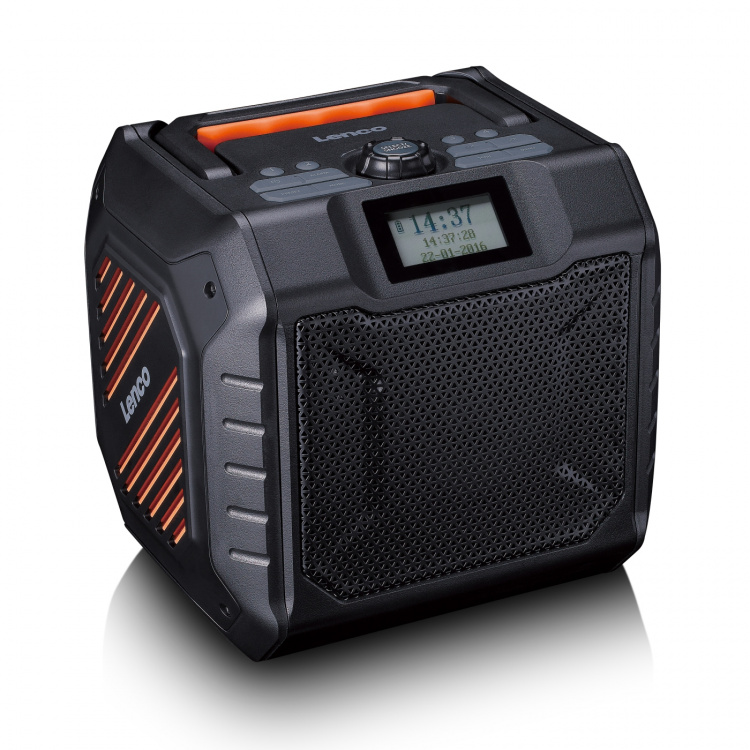 Lenco Krachtige draagbare outdoor DAB+/FM-radio met Bluetooth® IPX5 waterbestendig Grijs Lenco Krachtige draagbare outdoor DAB+/FM-radio met Bluetooth® IPX5 waterbestendig Grijs